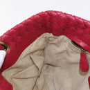 BOTTEGA VENETA INTRECCIATO Hand Bag Leather Red Gold Auth 187567A-20