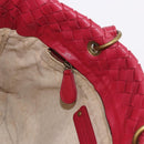 BOTTEGA VENETA INTRECCIATO Hand Bag Leather Red Gold Auth 187567A-21