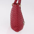 BOTTEGA VENETA INTRECCIATO Hand Bag Leather Red Gold Auth 187567A-4