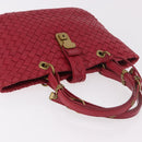 BOTTEGA VENETA INTRECCIATO Hand Bag Leather Red Gold Auth 187567A-6