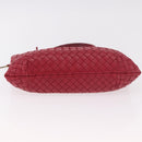 BOTTEGA VENETA INTRECCIATO Hand Bag Leather Red Gold Auth 187567A-5