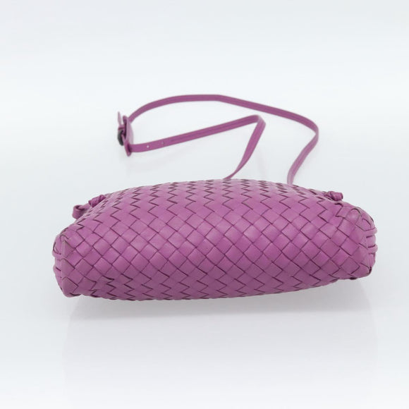 BOTTEGA VENETA INTRECCIATO Schoudertas Leer Paars Auth 187568A