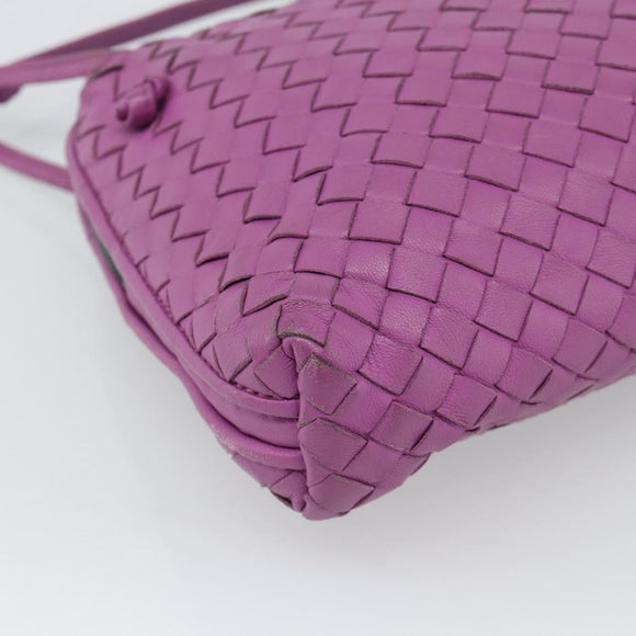 BOTTEGA VENETA INTRECCIATO Schoudertas Leer Paars Auth 187568A