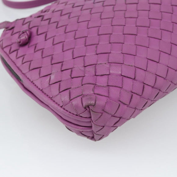 BOTTEGA VENETA INTRECCIATO Schoudertas Leer Paars Auth 187568A
