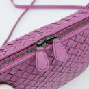 BOTTEGA VENETA INTRECCIATO Schoudertas Leer Paars Auth 187568A-18