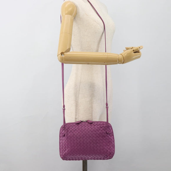 BOTTEGA VENETA INTRECCIATO Schoudertas Leer Paars Auth 187568A