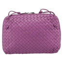 BOTTEGA VENETA INTRECCIATO Schoudertas Leer Paars Auth 187568A-13