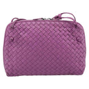 BOTTEGA VENETA INTRECCIATO Schoudertas Leer Paars Auth 187568A-2