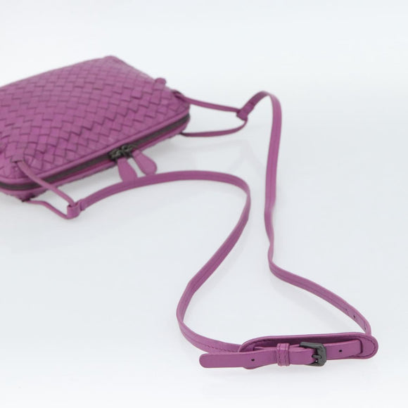 BOTTEGA VENETA INTRECCIATO Schoudertas Leer Paars Auth 187568A