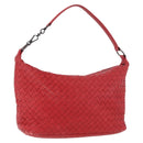 BOTTEGA VENETA INTRECCIATO Shoulder Bag Leather Red 239988 Auth 187569V-1
