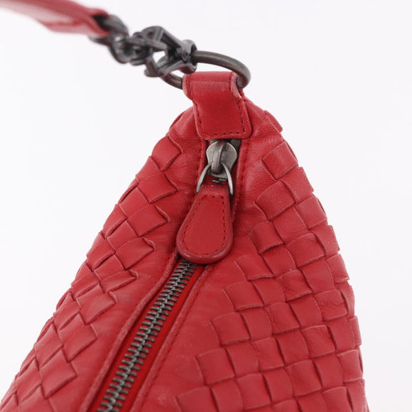 BOTTEGA VENETA INTRECCIATO Shoulder Bag Leather Red 239988 Auth 187569V