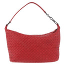BOTTEGA VENETA INTRECCIATO Shoulder Bag Leather Red 239988 Auth 187569V-3