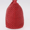 BOTTEGA VENETA INTRECCIATO Shoulder Bag Leather Red 239988 Auth 187569V-4