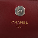 CHANEL Matelasse Shoulder Bag Calf Skin Silver Bordeaux CC Auth 187570V-19