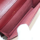 CHANEL Matelasse Shoulder Bag Calf Skin Silver Bordeaux CC Auth 187570V-20
