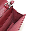CHANEL Matelasse Shoulder Bag Calf Skin Silver Bordeaux CC Auth 187570V-21