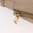 PRADA Hand Bag Vittero Dino Leather Beige Gold Auth 187572A-10