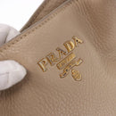 PRADA Hand Bag Vittero Dino Leather Beige Gold Auth 187572A-18