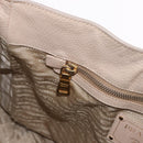 PRADA Hand Bag Vittero Dino Leather Beige Gold Auth 187572A-22