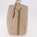 PRADA Hand Bag Vittero Dino Leather Beige Gold Auth 187572A-3