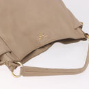 PRADA Hand Bag Vittero Dino Leather Beige Gold Auth 187572A-6