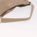 PRADA Hand Bag Vittero Dino Leather Beige Gold Auth 187572A-7