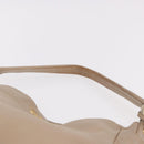 PRADA Hand Bag Vittero Dino Leather Beige Gold Auth 187572A-8