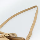 Miu Miu Hand Bag Leather 2way Beige Gold Auth 187573-15
