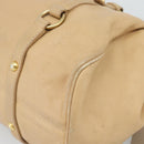 Miu Miu Hand Bag Leather 2way Beige Gold Auth 187573-17