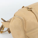 Miu Miu Hand Bag Leather 2way Beige Gold Auth 187573-18