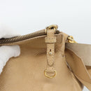 Miu Miu Hand Bag Leather 2way Beige Gold Auth 187573-20