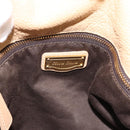 Miu Miu Hand Bag Leather 2way Beige Gold Auth 187573-21