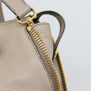 Miu Miu Hand Bag Leather 2way Gray Gold Auth 187574V-9