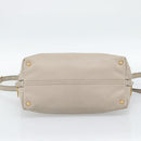 Miu Miu Hand Bag Leather 2way Gray Gold Auth 187574V-5