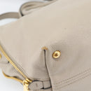 Miu Miu Hand Bag Leather 2way Gray Gold Auth 187574V-19