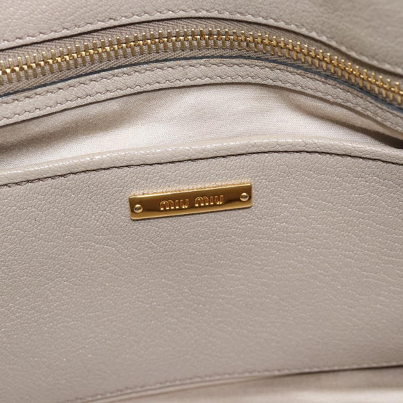Miu Miu Hand Bag Leather 2way Gray Gold Auth 187574V