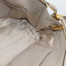 Miu Miu Hand Bag Leather 2way Gray Gold Auth 187574V-22
