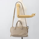 Miu Miu Hand Bag Leather 2way Gray Gold Auth 187574V-27