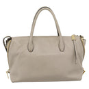 Miu Miu Hand Bag Leather 2way Gray Gold Auth 187574V-2