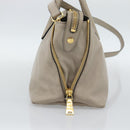 Miu Miu Hand Bag Leather 2way Gray Gold Auth 187574V-4