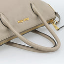 Miu Miu Hand Bag Leather 2way Gray Gold Auth 187574V-7