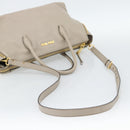 Miu Miu Hand Bag Leather 2way Gray Gold Auth 187574V-8