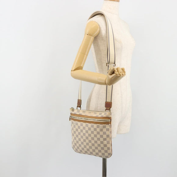LOUIS VUITTON Damier Azur Pochette Bosphore Shoulder Bag N51112 LV Auth 187575