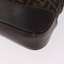 FENDI Zucca Canvas Tote Bag Black Brown Auth 187577A-15