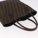 FENDI Zucca Canvas Tote Bag Black Brown Auth 187577A-6