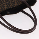 FENDI Zucca Canvas Tote Bag Black Brown Auth 187577A-7