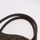 FENDI Zucca Canvas Tote Bag Black Brown Auth 187577A-9