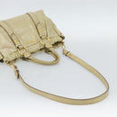 Miu Miu Matelasse Hand Bag Leather 2way Beige Gold Auth 187578V-9
