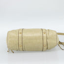Miu Miu Matelasse Hand Bag Leather 2way Beige Gold Auth 187578V-5