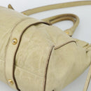 Miu Miu Matelasse Hand Bag Leather 2way Beige Gold Auth 187578V-17